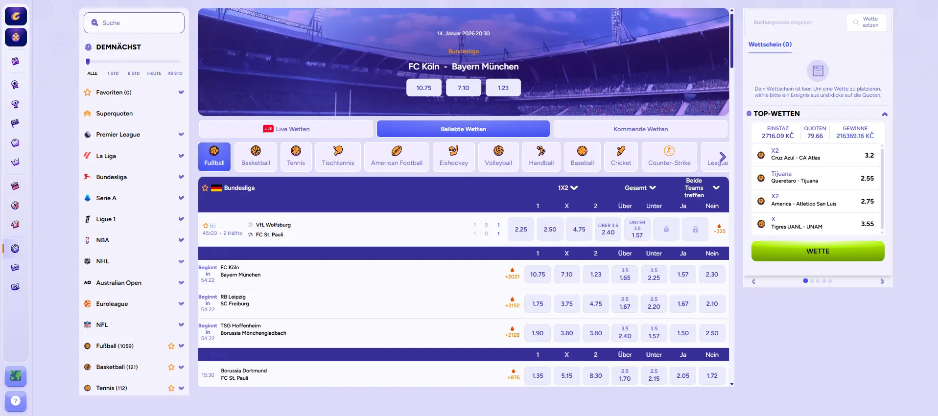 Spieleauswahl bei SpinBara Casino